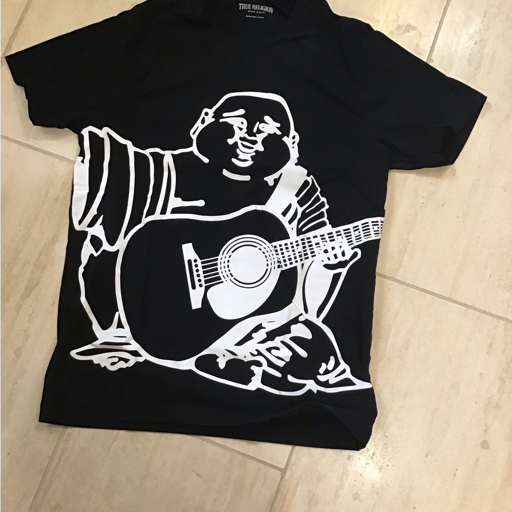 True Religion Men’s Graphic Crew Neck T-Shirts - Black and Gray - Picture 3 of 3